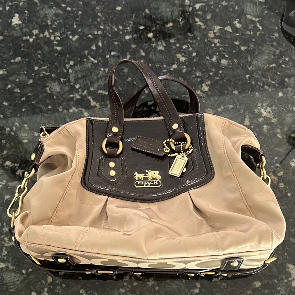 Coach Cream and Brown Satchel with Luxurious Design - Picture 2 of 11